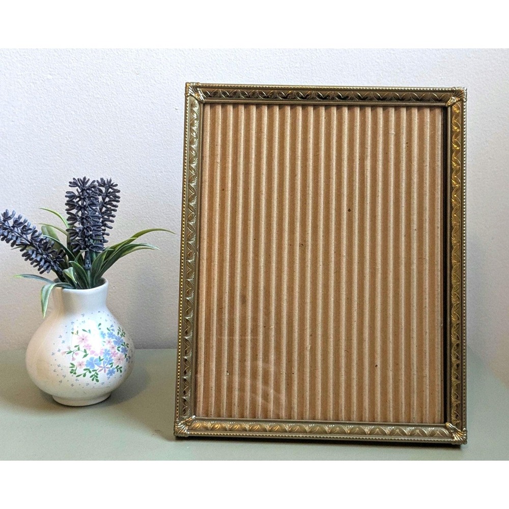 Vintage Gold Tone Picture Frame 8x10 | Ornate Metal Photo Frame